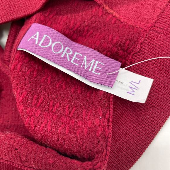 Adore Me Red Ribbed Seamless Low Support Sports Bra Size M-L - Picture 3 of 5